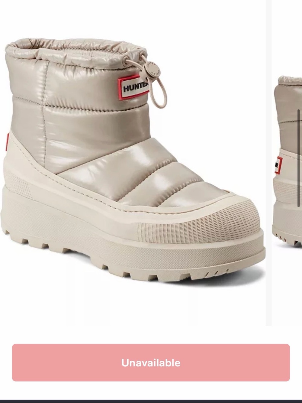 Hunter women’s Amble snow boot in Gray/Beige - 9M or 40/41 EU